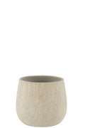 J-Line bloempot Spikkel - keramiek - grijs - medium - Ø20 x H18.5 cm