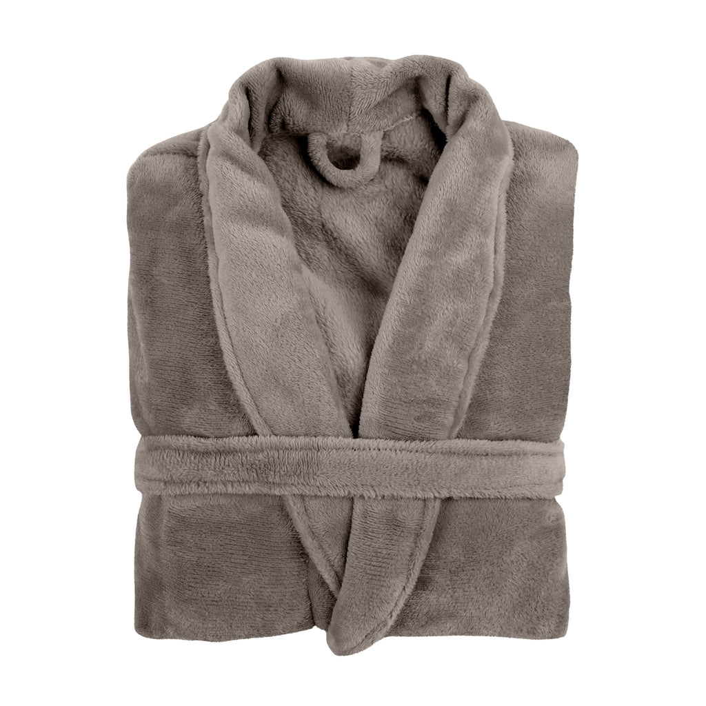 Badjas Cosy microflannel- L/XL - unisex, taupe