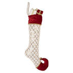 Kerstdecoratie Beeld Kerstsok 23x7x32 cm Wit Synthetisch