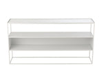 J-Line console Vierkant - metaal/glas - wit