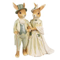 Beeld Konijn 21 cm Bruin Groen Polyester