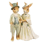 Beeld Konijn 21 cm Bruin Groen Polyester