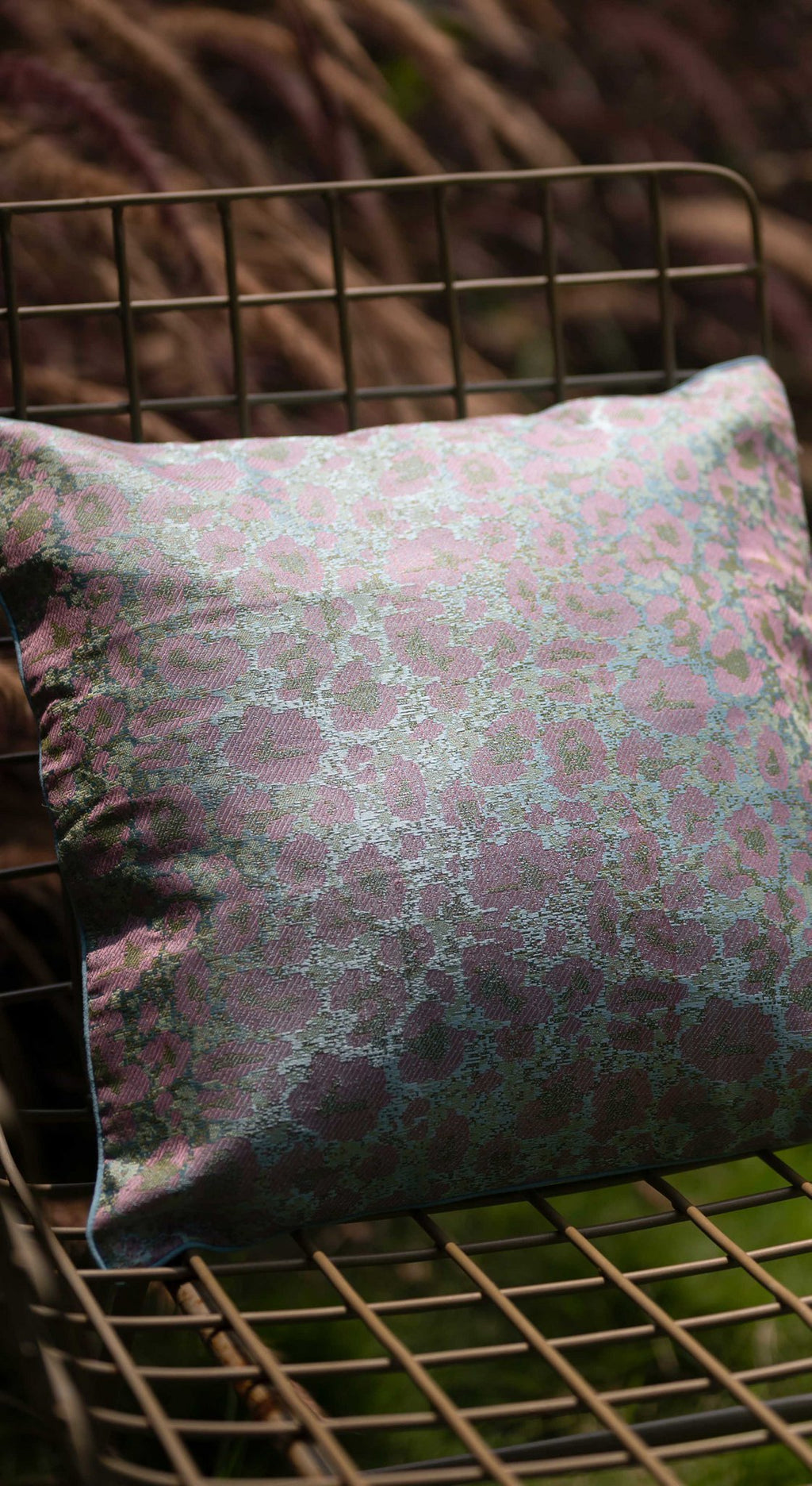 Handgeweven jacquard kussenhoes - Zijdekatoen