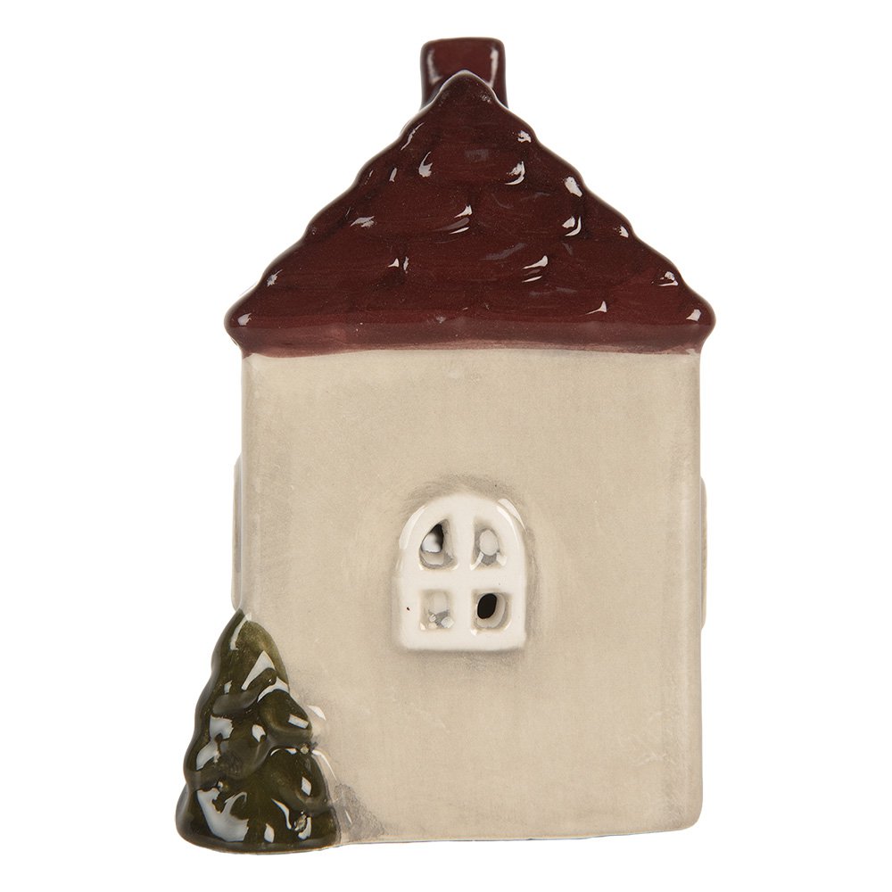 Decoratie Huis met LED LED 7x6x10 cm Beige Keramiek