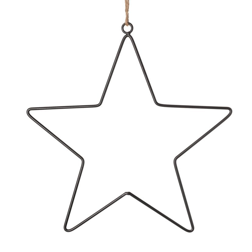 Metalen hanger ster 80x80cm zwart