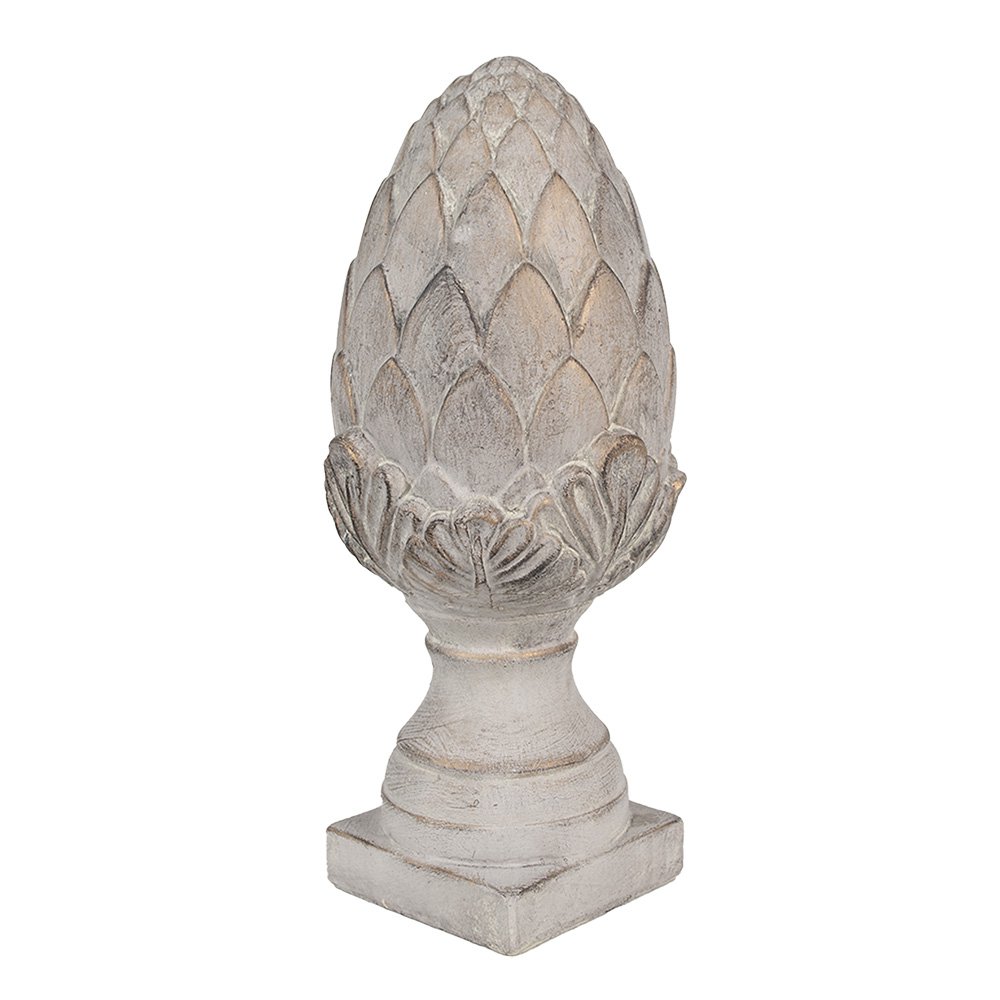 Decoratie Beeld Dennenappel Ø 17x39 cm Grijs Keramisch materiaal