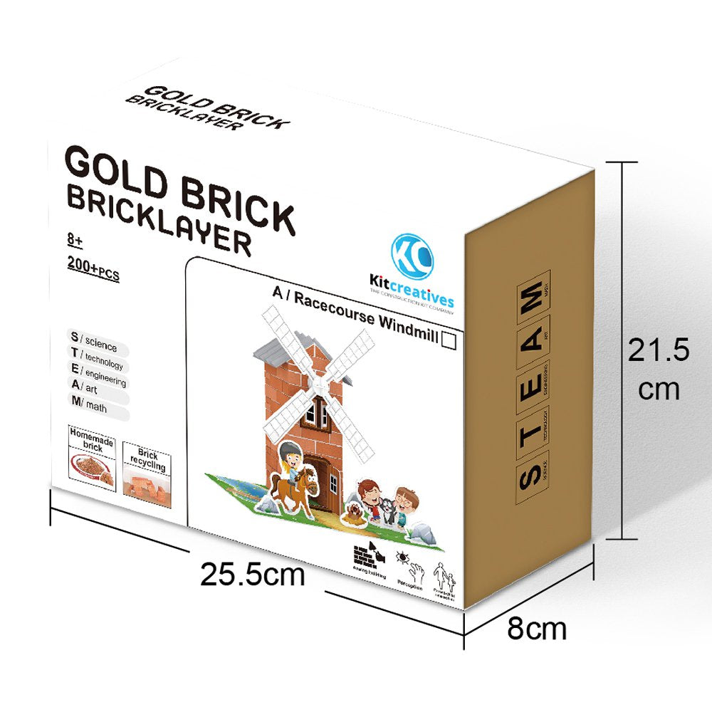 Bouwpakket Steam DIY Windmolen- Steen- eerst zelf steentjes maken en daarna bouwen!