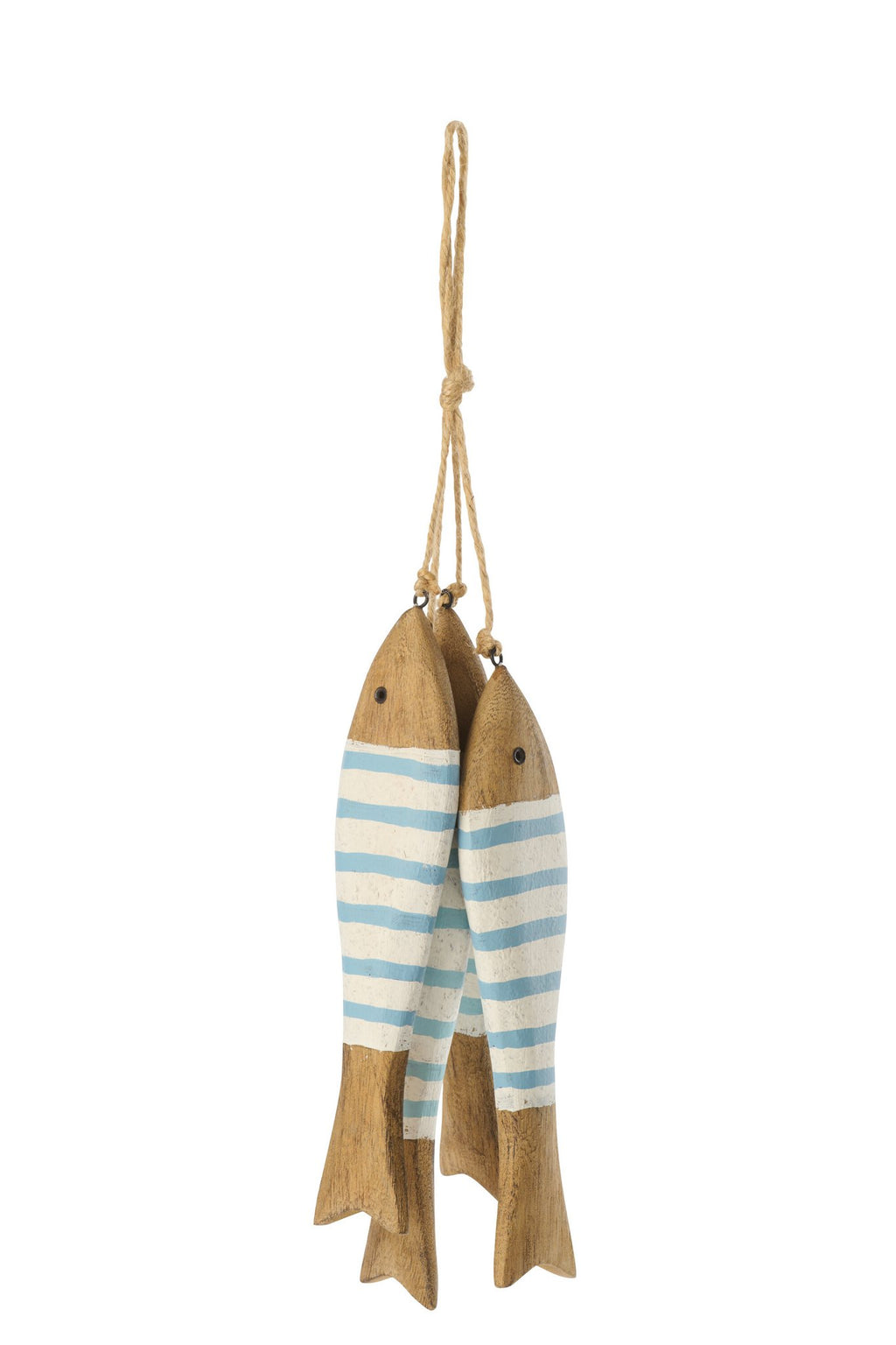 J-Line hanger Vis - hout - naturel/blauw - L