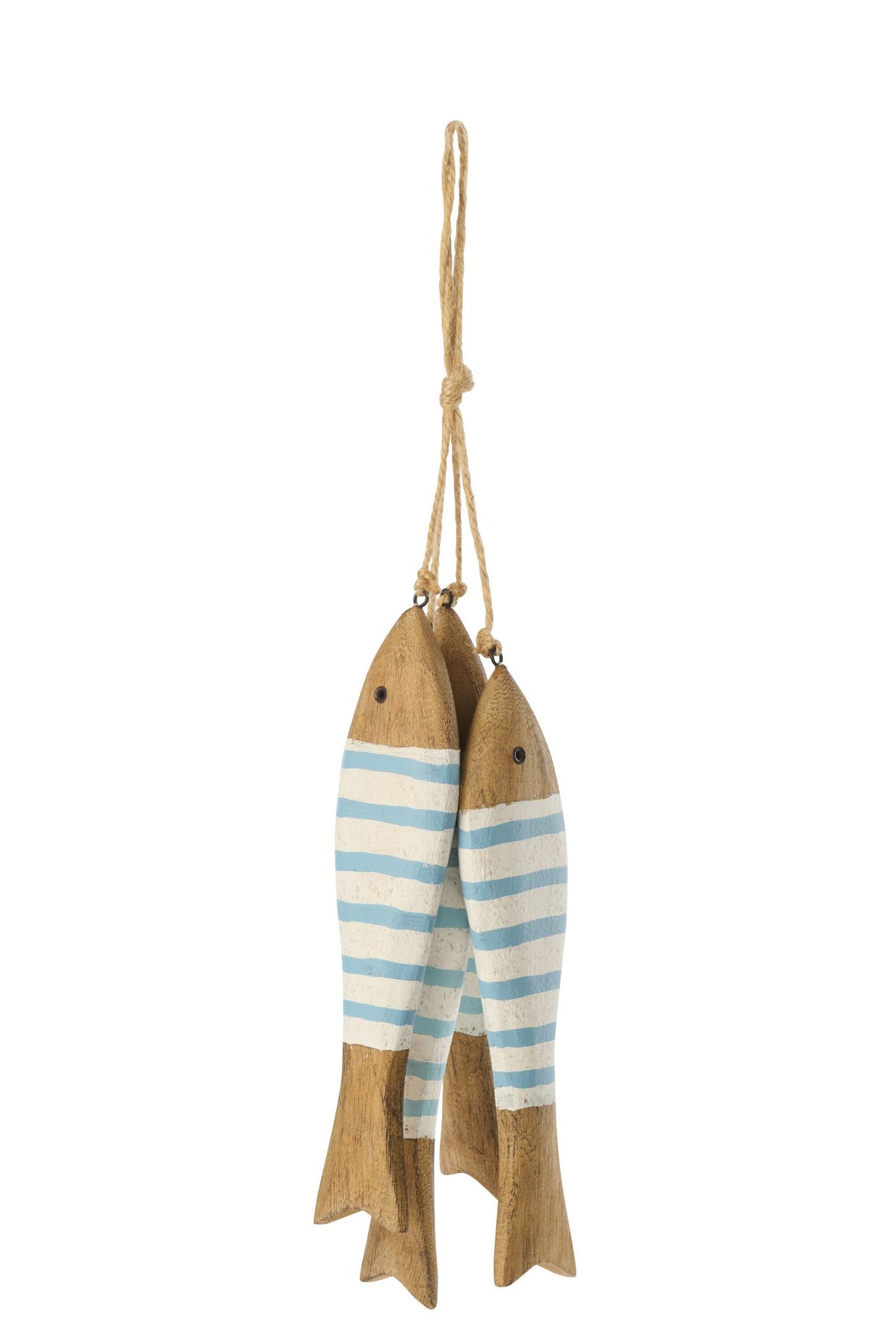 J-Line hanger Vis - hout - naturel/blauw - L
