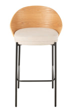 J-Line Barstoel Lone Multiplex/Metaal Naturel/Beige