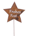 Metalensteker ster Happy Holidays 20x68cm