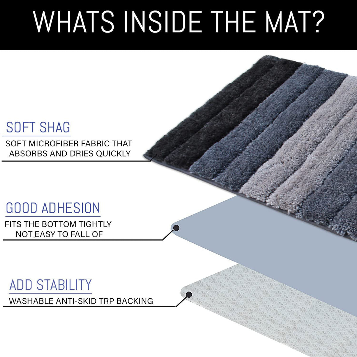 Microvezelbadmat 40x60 cm - Zacht, antislip, ultra-absorberende luxe badkamerdeurmat, wasbaar in de machine (grijs)