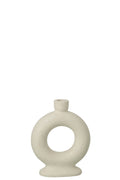 J-Line vaas Soliflore 1 Ring - steengoed - wit - S
