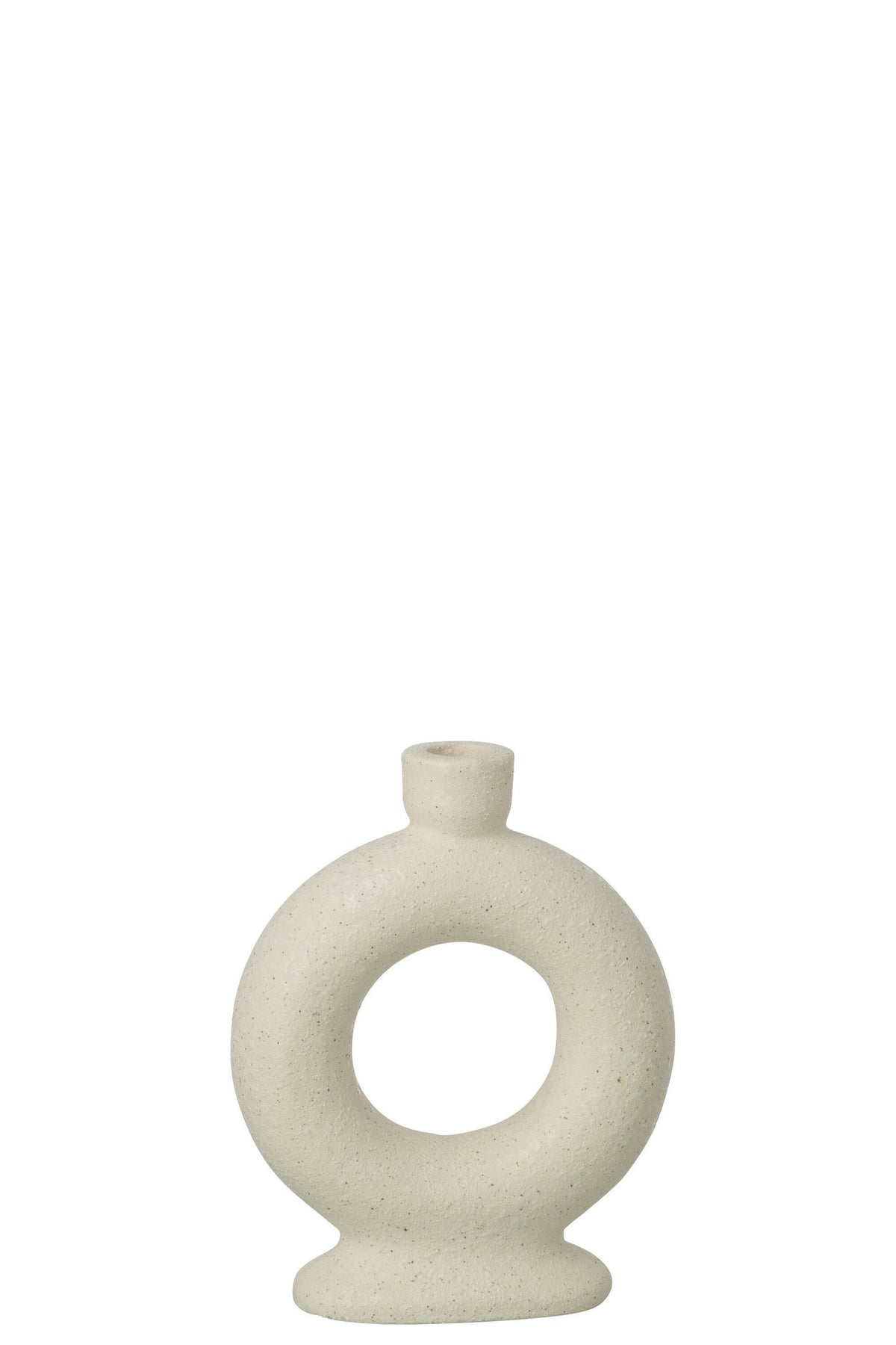 J-Line vaas Soliflore 1 Ring - steengoed - wit - S
