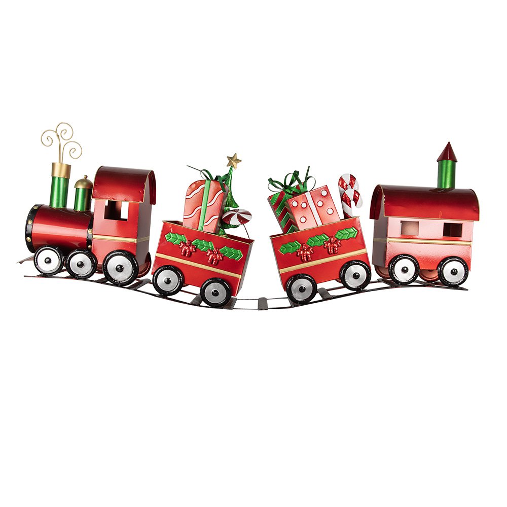 Kerstdecoratie Trein 140x24x52 cm Rood Metaal