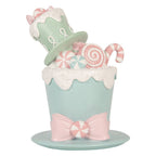Decoratie Beeld Hoed 17x16x22 cm Groen Kunststof
