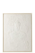 J-Line schilderij Plaster Buddha - hout - wit