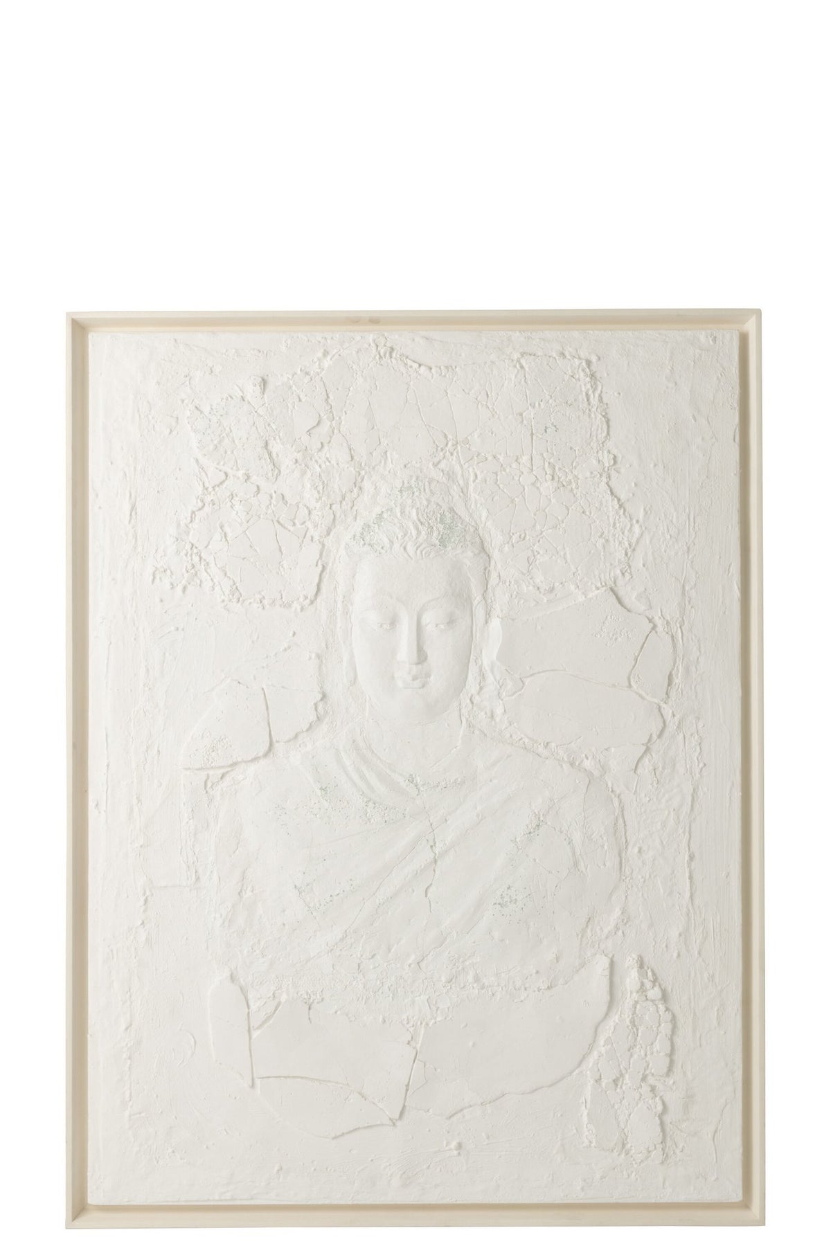 J-Line schilderij Plaster Buddha - hout - wit