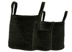 Papette Jute pot met handvat Set 3 bruin
