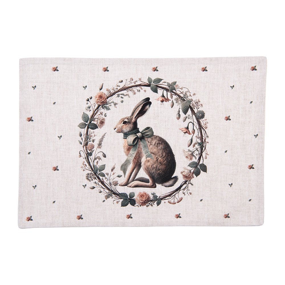 Placemats Set van 6 48x35 cm Beige Katoen