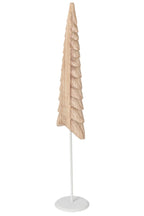 J-Line Boom op voet - paulowniahout - wit/naturel - large