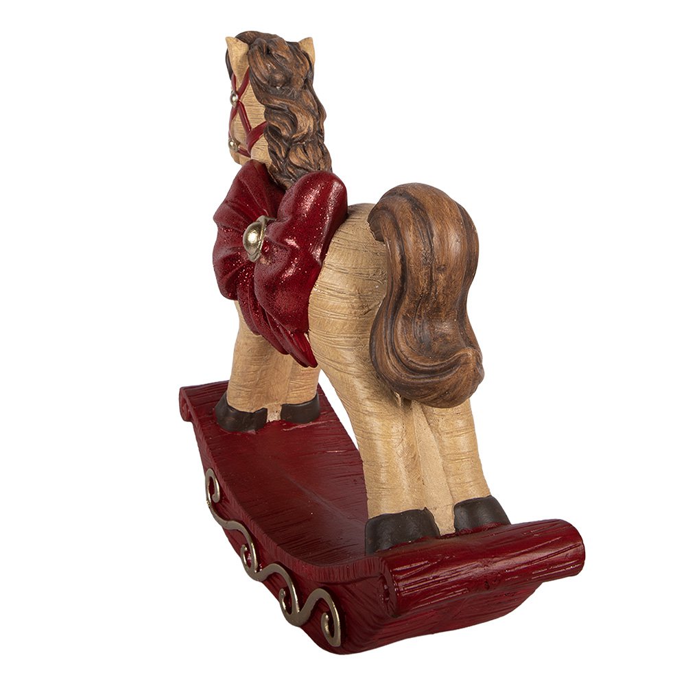Kerstdecoratie Beeld Hobbelpaard 42x14x41 cm Bruin Keramisch materiaal