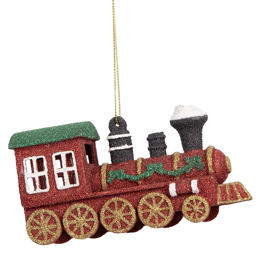 Kersthanger Trein 12x4x7 cm Rood Kunststof