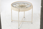 J-Line Salontafel met klok - ijzer - wit/goud
