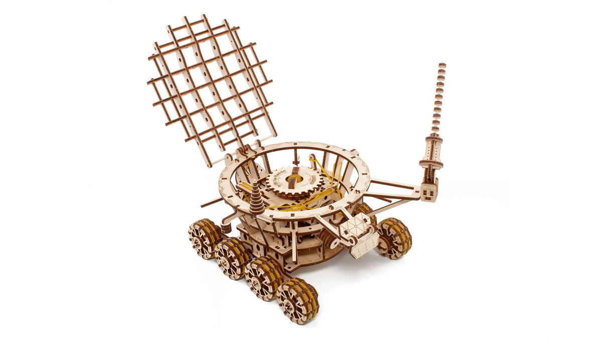 Eco Wood Art (EWA) 3D Mechanische Puzzel Moonrover wind-up Lunokhod, 1492, 32x24x23cm
