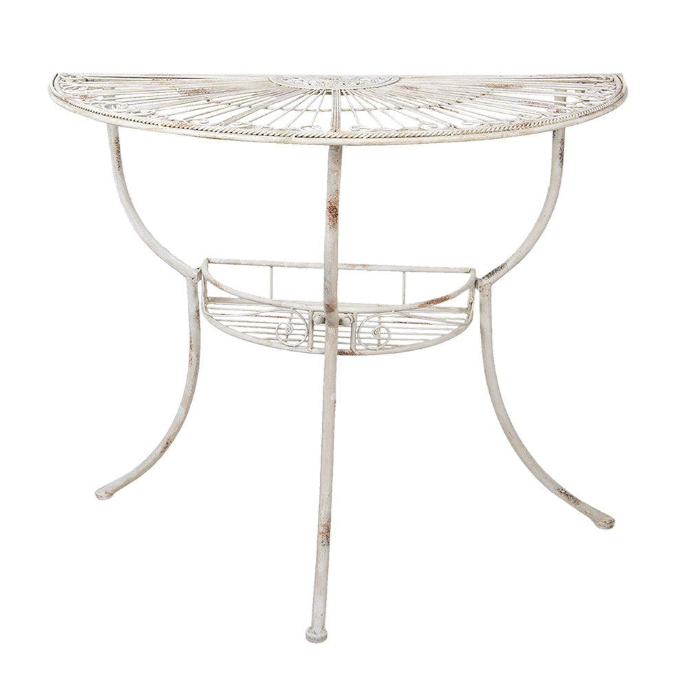 Sidetable 90x48x76 cm Wit IJzer Wandtafel