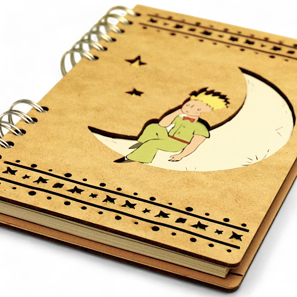 Duurzaam Houten Notitieboek – Komoni – De kleine Prins op de maan LPP-MOON6B