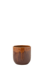 J-Line bloempot Lee - blinkend bruin/oranje - Ø 28 cm
