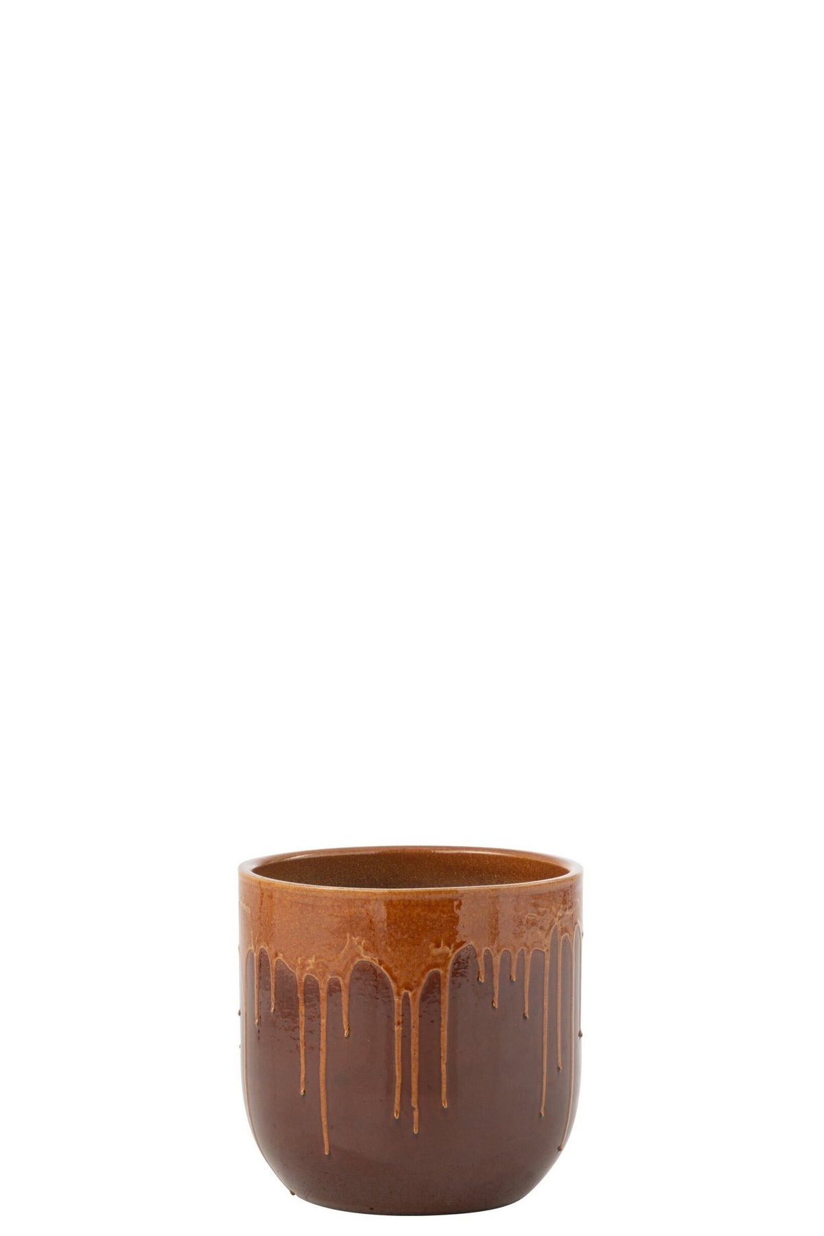 J-Line bloempot Lee - blinkend bruin/oranje - Ø 28 cm