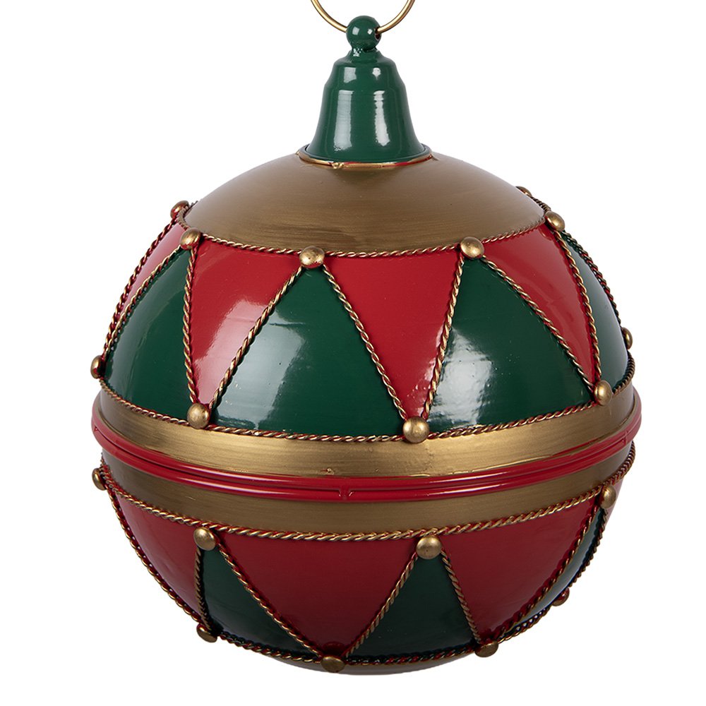 Kerstdecoratie Beeld Kerstbal Ø 31x36 cm Rood Metaal