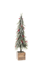 J-Line kerstboom Sneeuw - kunststof - groen/rood - L - LED