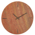J-Line klok Rond Marmer - steen - terracotta/zwart