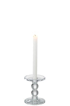 J-Line kaarshouder Druppels - glas - transparant - small