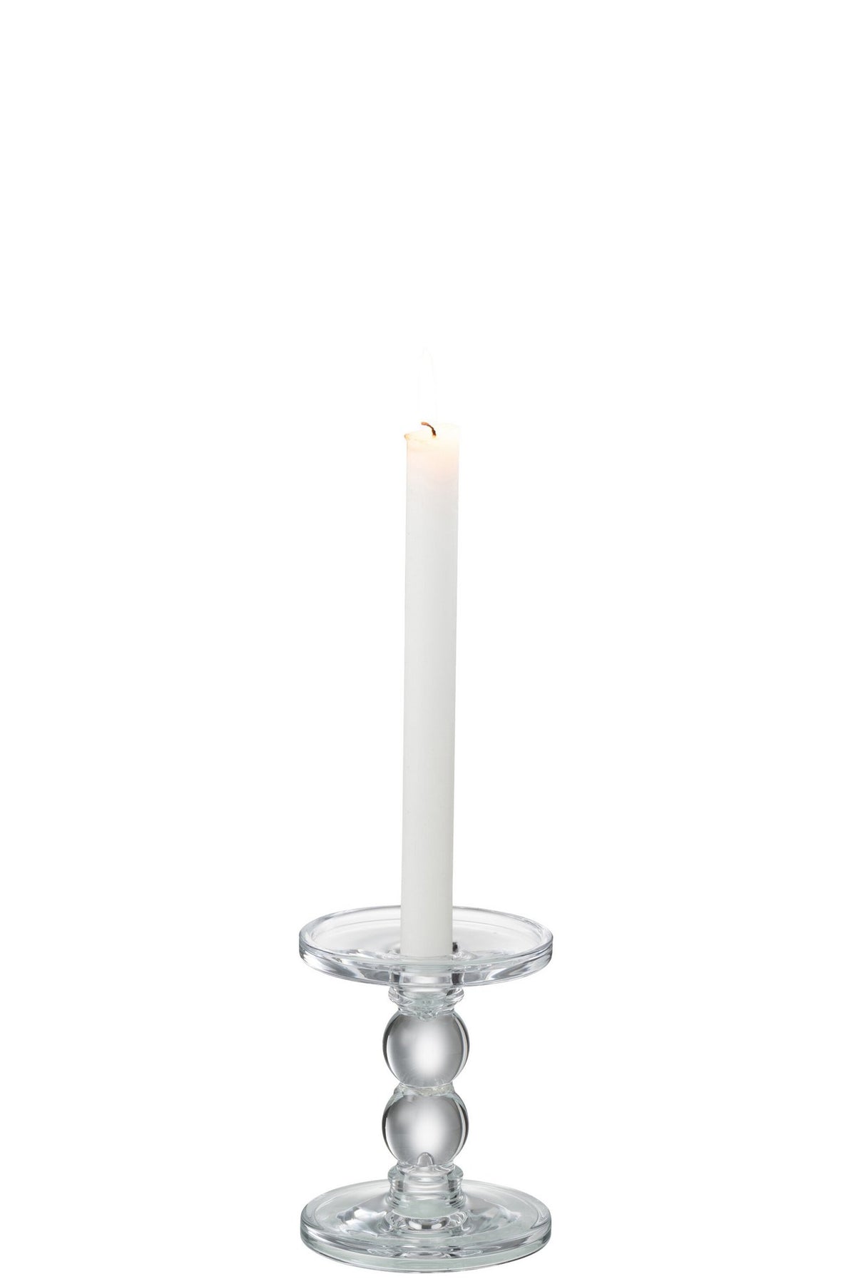 J-Line kaarshouder Druppels - glas - transparant - small