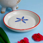 Blue Bloom Bord – Keramisch serviesgoed – Handgeschilderd bloemmotief – 5 inch