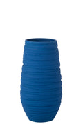 J-Line vaas Fiesta - keramiek - blauw - extra large - Ø 25 cm