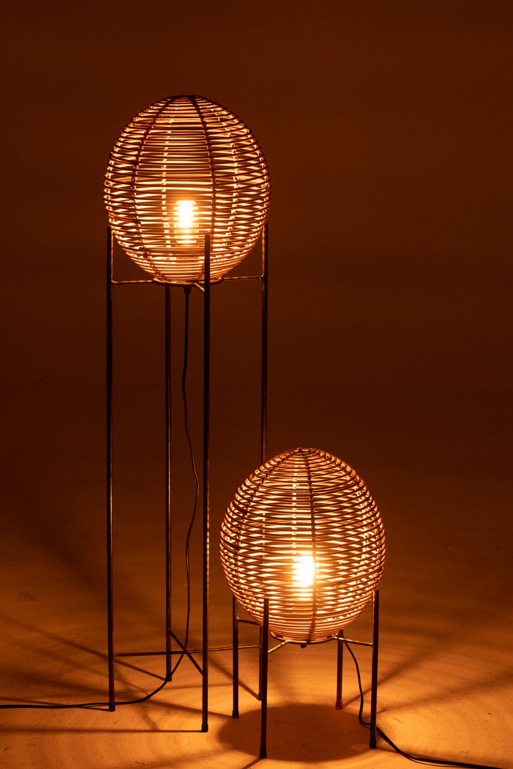 J-Line vloerlamp Op Frame - metaal/rotin - naturel- LC