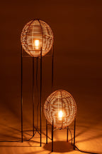 J-Line vloerlamp Op Frame - metaal/rotin - naturel- LC