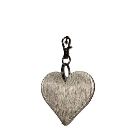 Sleutelhanger mini hart grijs 5cm