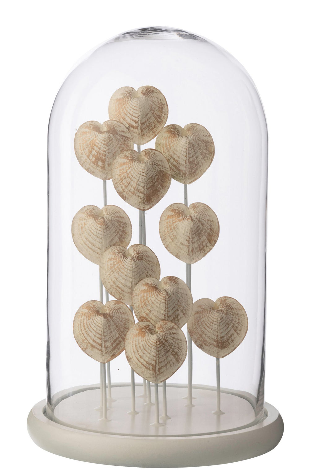 J-Line stolp Schelp - glas - wit/beige - L
