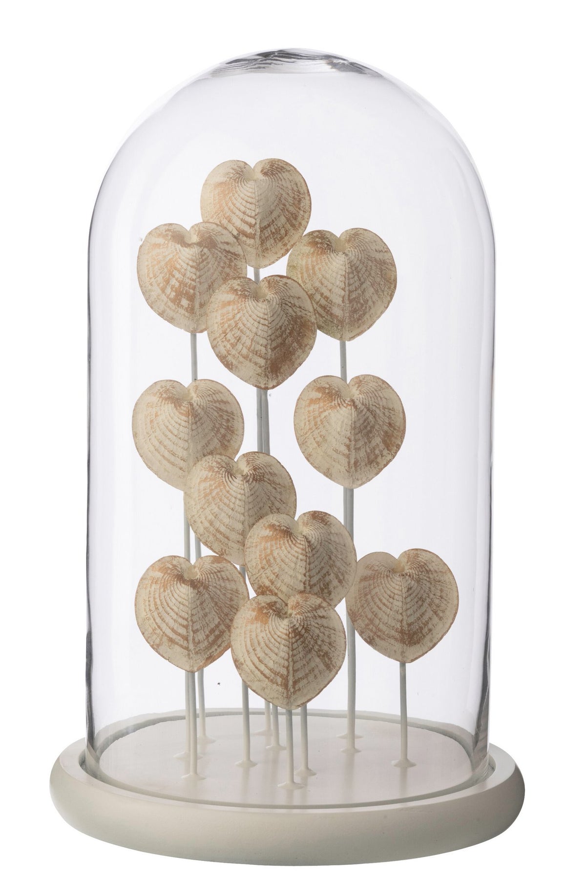 J-Line stolp Schelp - glas - wit/beige - L