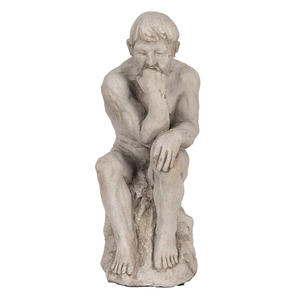 Decoratie Beeld Mens 31 cm Grijs Steen Beeld