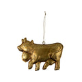 Hanger ijzer koe goud 17cm