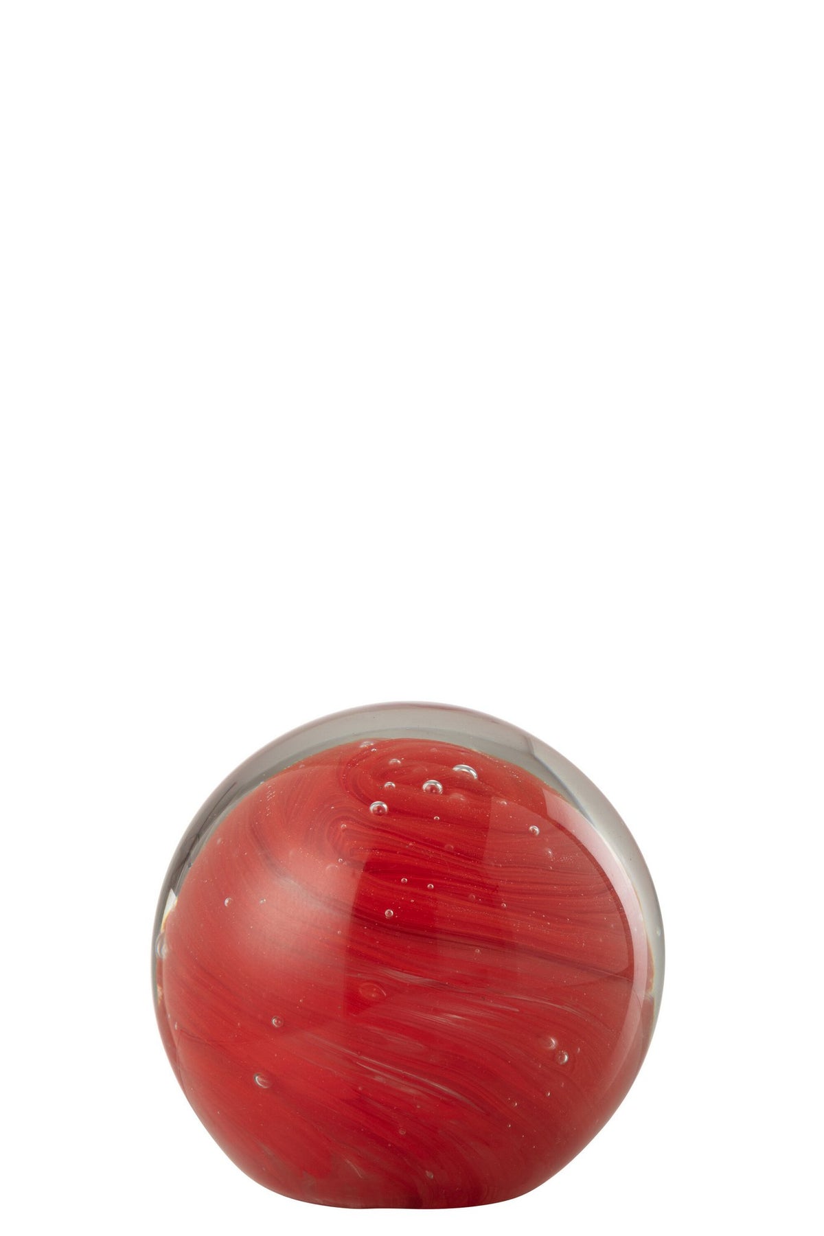 J-Line presse-papier Twister Rond - glas - rood - medium
