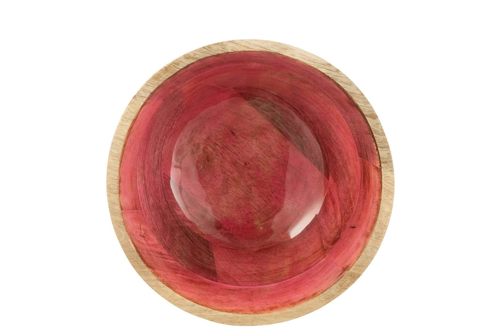 J-Line Kom Mango Hout Roze Large
