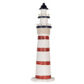 Decoratie Beeld Vuurtoren Ø 15x48 cm Wit Rood MDF